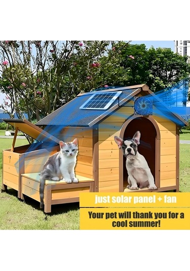 Xuweiwei 5w Güneş Enerjili Fan Kiti Tavuk Kümesi Çatı Ahır Seracılık Köpek Kulübesi Havalandırma Sistemi Pil Gerekmez