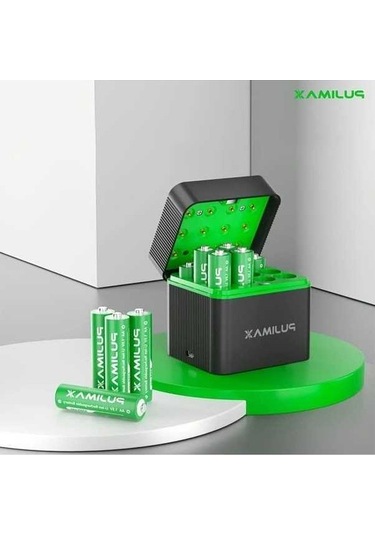 Besthome1 Dream011 Pujımax 12 Yuvalı Aa 1.5v Lityum İyon Şarj İstasyonu - 4255mah Kapasite Çift Şarj Modu