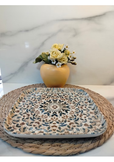 Md Ephesus Kare Pasta Tabağı 22 Cm Çok Renkli