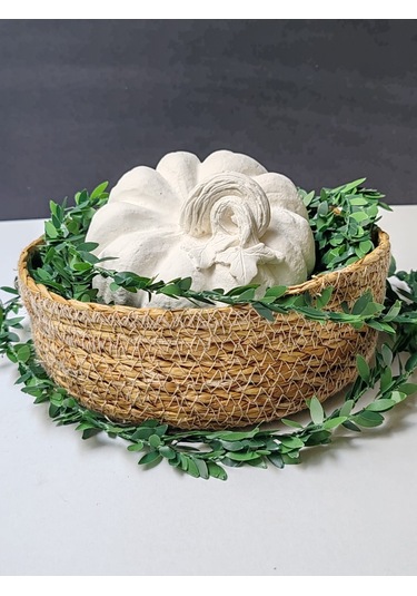 Dekoratif Balkabağı Orta Boy, Ham Beyaz El Yapımı, Ev Dekoru, Masa Dekoru, Obje, Biblo