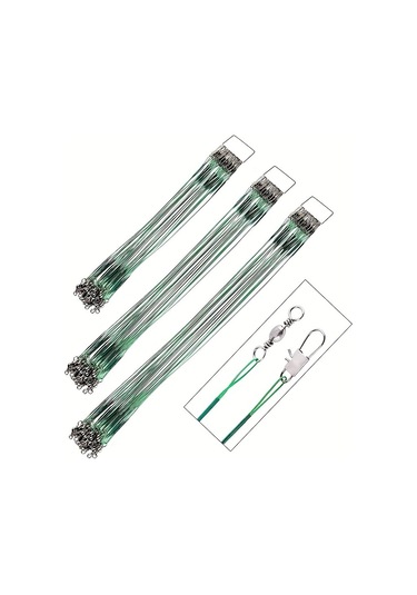 20 Parçalı Paslanmaz Çelik Balıkçılık Liderleri, Fırdöndüler - Yemler, Kancalar Ve Teçhizatlar İçin İdeal - 30cm