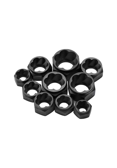 Xindoker Kırık Somun Çıkarıcı Seti 10 Parça - Spiral Dişli, 9-19mm Uyumlu, Alüminyum Alaşımlı, Dayanıklı, Opp Paketli