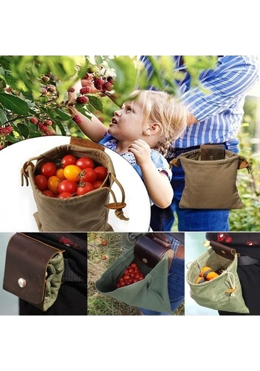 Funtree Katlanabilir Kemer Çantası - Su İtici Meyve Toplama Yeşil Renkli Model Yeşil