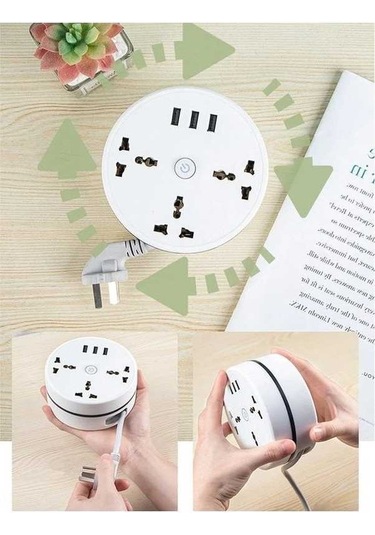 Trendooze Yüksek Güçlü 3 Portlu Priz - 2500w Qc 3.0, İphone & Android Uyumluluğu