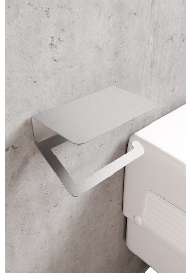 Zift Unique Paslanmaz Çelik Tuvalet Telefon Raflı Kağıdı Askısı