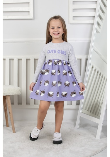 Kız Çocuk Elbise Cute Girl Lila