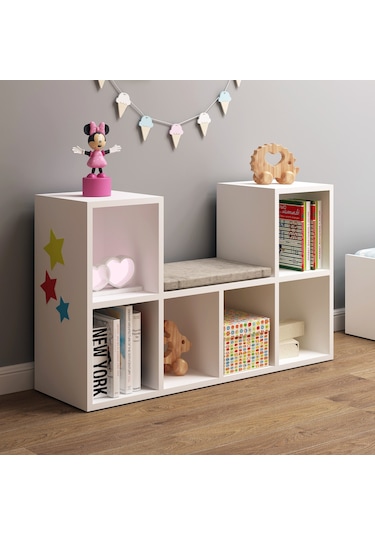 Flymobılya Linaza Montessori Minderli Kitaplık