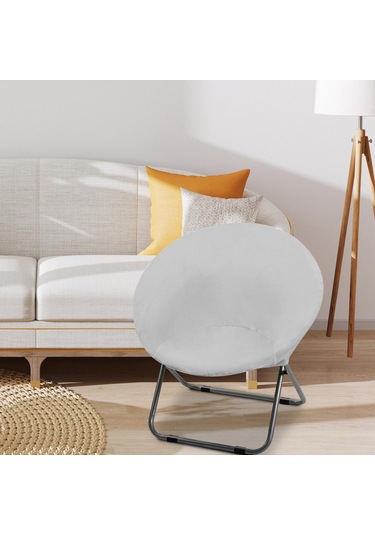 Suntek Yuvarlak Tabak Sandalye Kılıfı Yumuşak Yıkanabilir Gri