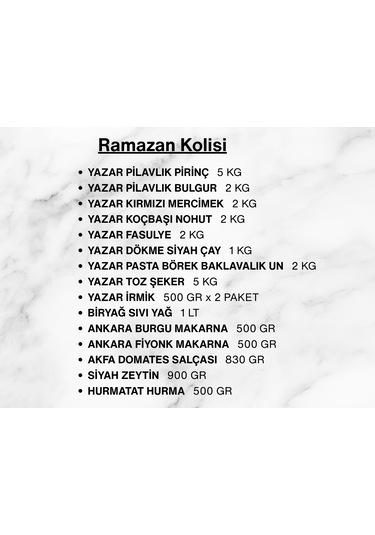 Yazar Ramazan Paketi 3 16 Parça 26,230 Kg