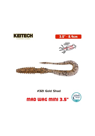 Keitech Mad Wag Mini 8.9cm (3.5") #321 Gold Shad Kokulu Silikon Kurt