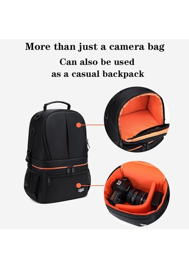 Sones Büyük Kapasiteli Su Geçirmez Sırt Çantası Seyahat Omuzları Kamera Çantaları Siyah Izgara İç Kırmızı