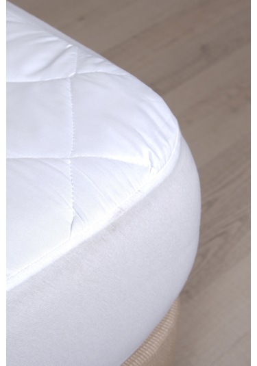 Kapitone Fitted Full Kenar Yatak Koruyucu Alez Tek Çift Battal 5 Ebat Beyaz