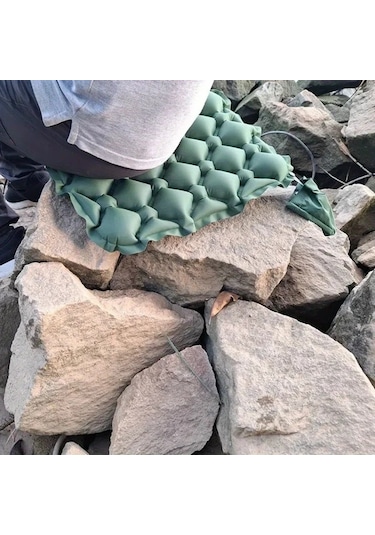 Chuangyinshop Hafif Şişme Koltuk Minderi - Gri Kamp Plaj Sandalyesi Katlanır Portatif Gri