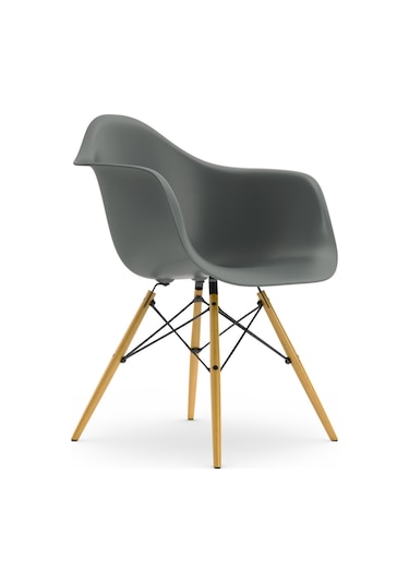 Eames Plastik Koltuk Re Daw, Vitra, Charles & Ray Eames, Geri Dönüştürülmüş Malzeme Koyu Gri