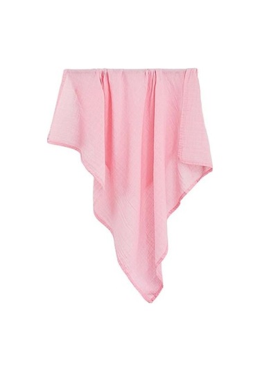 Açık Pembe Wrap Bebek Banyo Havlusu İyi Emicilik Ter Havlusu Yumuşak Yenidoğan Yumuşak Gazlı Bez Banyo Havlusu Banyo İçin Açık Pembe