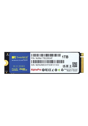 Twinmos NVMe1TB2280AP 3D-NAND 1 TB M.2 PCIE Gen3 NVMe SSD
