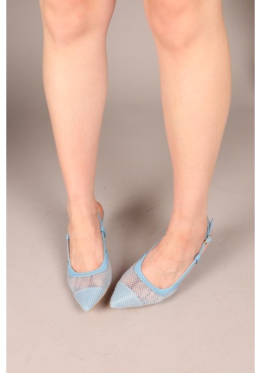 Thalia Arkası Açık File Stiletto Mavi-8064 Mavi