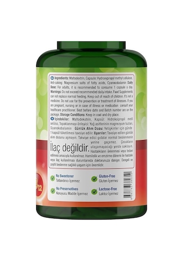 Natures Supreme Vitamin B12 1000 Mcg 100 Kapsül Aromasiz