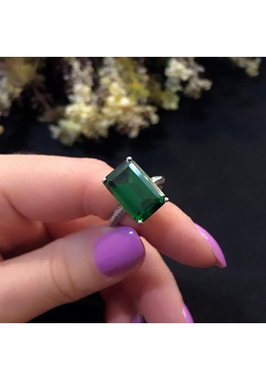 Stela Zümrüt Baget Gümüş Yüzük