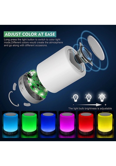 Teltree Cl-671 Multifonksiyonel Bt Hoparlör Işıklı Lambası - Led Gece Lambası, Usb/tf Kart Desteği, Taşınabilir Müzik Hoparlörü