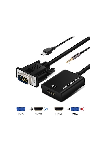 Net-x Nt-168 Vga To Hdmı + Audio Ses Çevirici Adaptör