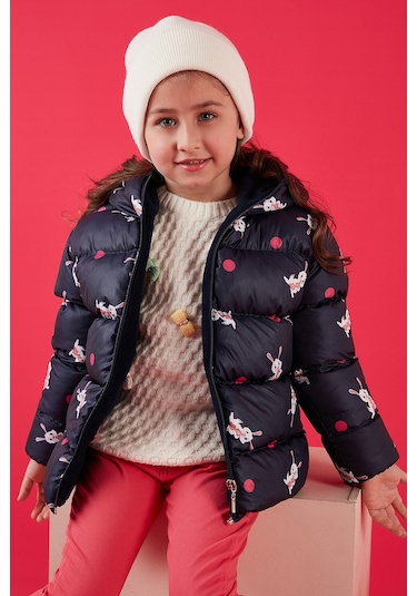 Lela Ekstra Dolgulu Içi Yumuşak Polarlı Kapüşonlu Şişme Kız Çocuk Mont 5763001 Lacivert