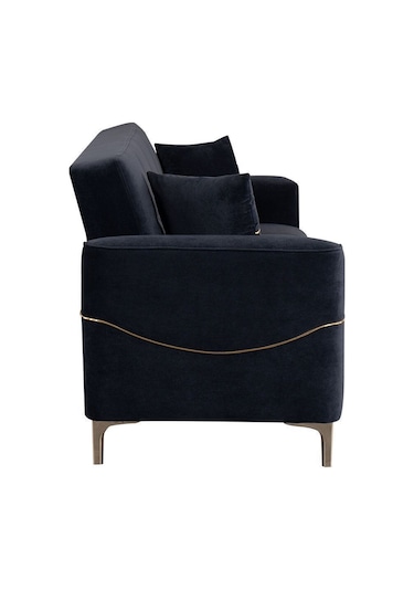 Kilim Mobilya Vogel 3 Kişilik Yüksek Ayaklı Koltuk - Kanepe Siyah Siyah