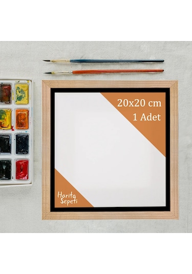 Gold Çerçeveli Tuval 20 x 20 CM Kare Profesyonel %100 Pamuk Boş Tablo