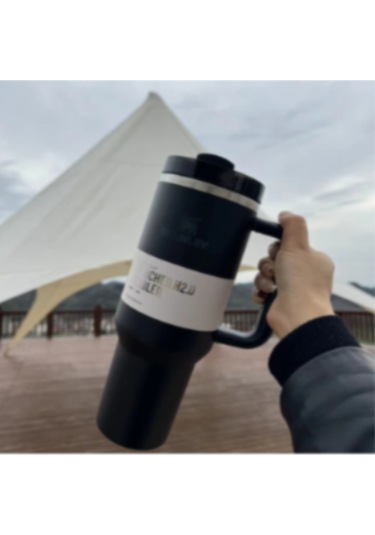 Geeroyoo 1.18l Siyah 40oz Çelik Arabaya Uyumlu Isıtıcı/sojutucu Büyük Kapasiteli Spor Bardak Siyah