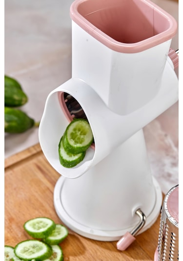 Cooker Paslanmaz Çelik Çevirmeli Rende Kollu Sebze Doğrayıcı Ckr3380-pembe Pembe