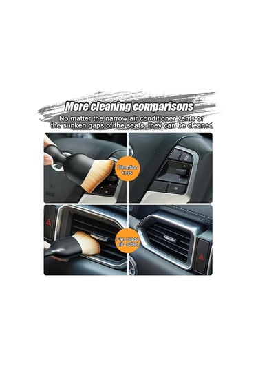 2x Araba İç Mekanı İçin Yumuşak Fırça, Bilgisayar Temizliği, Detay Fırçası, Siyah Siyah Temizleme