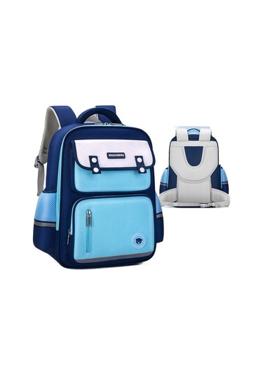 Ilkokul Öğrencilerinin Sırt Çantası Çocuk Su Geçirmez Omuzdan Askili Çanta 8704xd Safir Mavisi