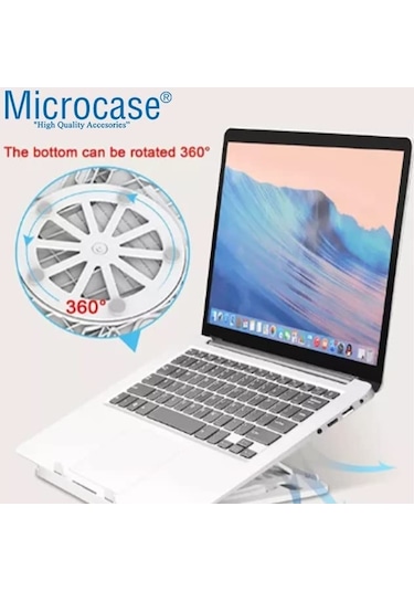 Microcase  AL3481 10-12 inch Microcase 360 Dönerli Kademeli Masaüstü Stand Beyaz