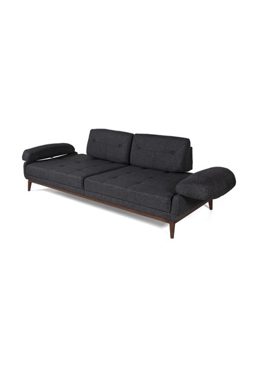 Nelson Üçlü Koltuk Keten Antrasit Koyu Gri