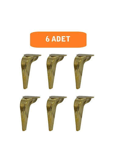 Homdep Kanepe Koltuk Tv Ünitesi Konsol Yükseltme Piton Model Plastik Ayak 19 Cm Gold Renk 6 Adet Gold
