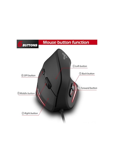 Geeroyoo "t-20 Dikey Ergonomik Şarj Edilebilir 3200 Dpı Oyun Faresi - Pc/mac Uyumlu" 001