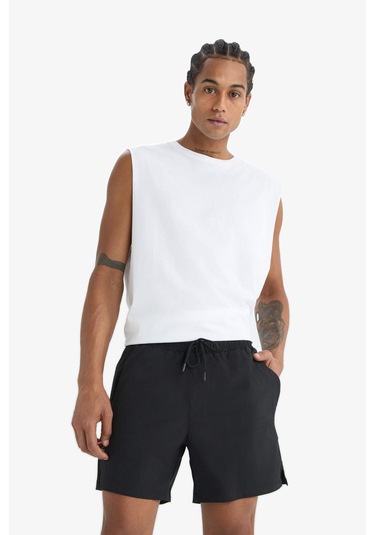 DeFactoFit Sporcu Baskılı Esnek Dokulu Kısa Boy Deniz Şortu B5952AX25HSBK81