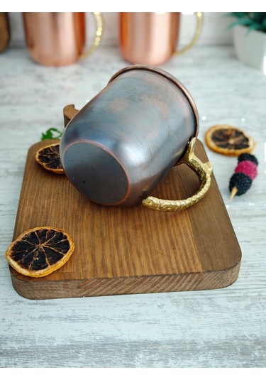 Modabakir Kupa Bardak Bakır Premium Kahverengi