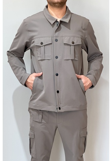 Erkek Modern Fermuarlı Üst 24720 Vizon Vizon