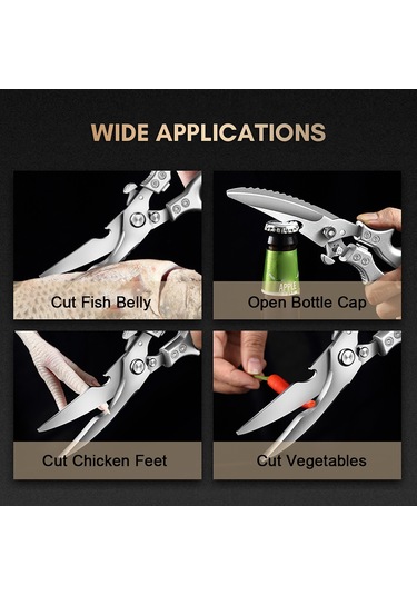 Suofeng "paslanmaz Çelik Mutfak Makası - Et, Balık Ve Sebze Kesimi İçin Çok Amaçlı Ergonomik Makas" Yeşil