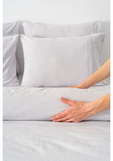 Grace Taş Güpürlü Çift Kişilik %100 Pamuklu Nevresim Seti - 6 Parça Çeyiz Seti Taş