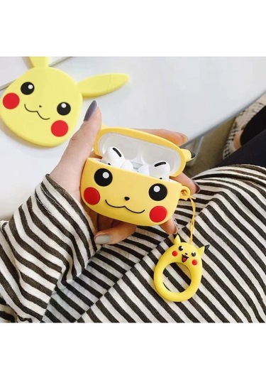 Airpods Pro 3. 2025 Nesil İle Uyumlu Figürlü Kılıf+kanca Sarı