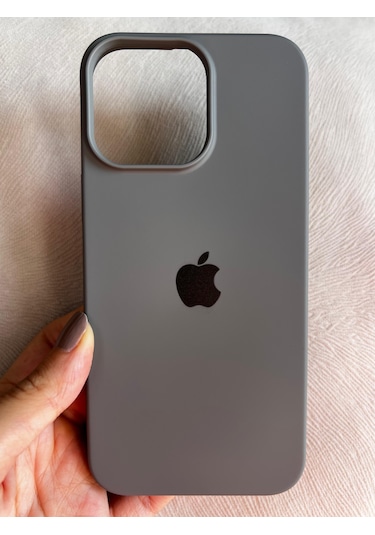 İphone Uyumlu 16 Pro Max Logolu İçi Kadife Silikon Lansman Kılıf