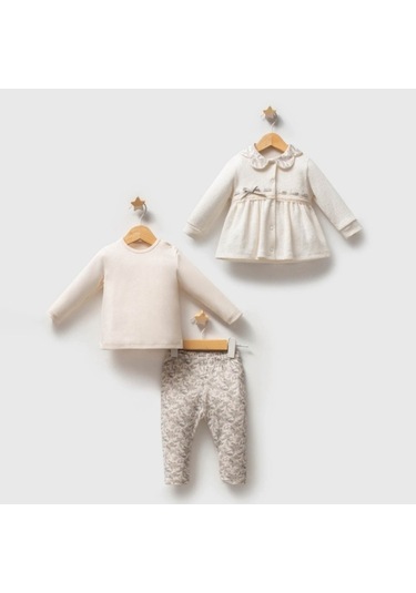 Tongs Baby 3'lü Bebek Takım 5634 Ekru