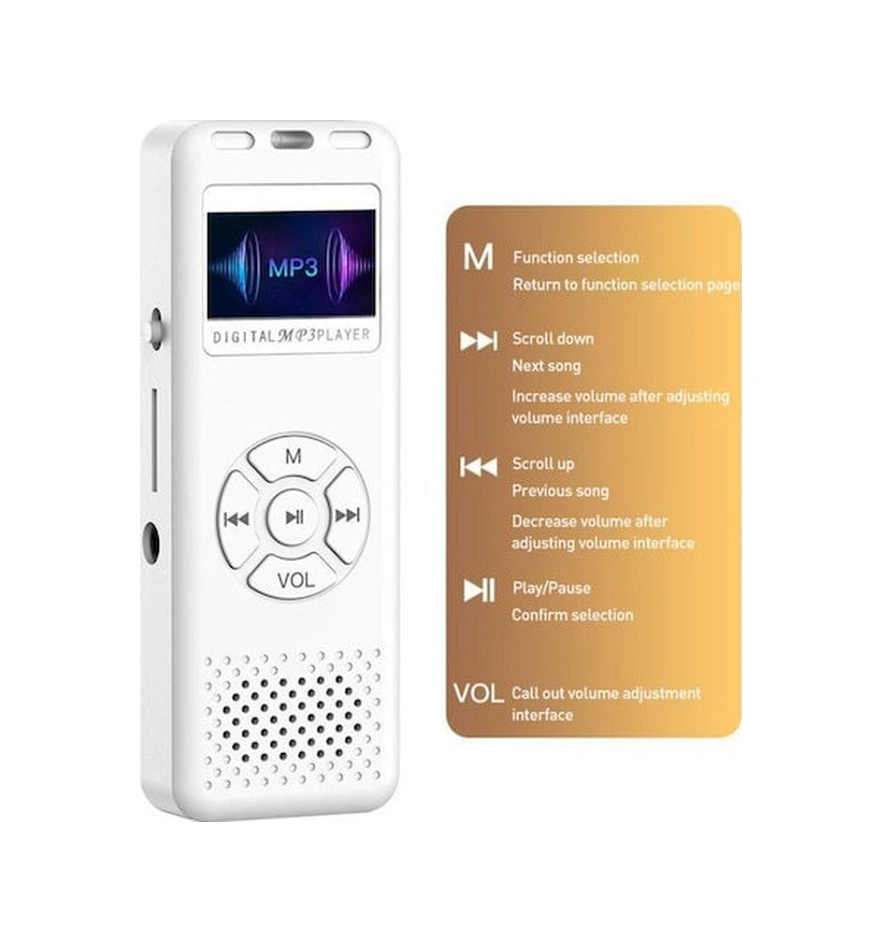 Lemestar Beyaz Bluetooth Mp3/mp4 Çalar - Ekranlı Müzik Dinleyici, Ses Kaydedici Ve Roman Dinletici Temel Paket