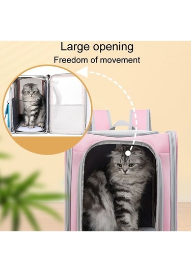 Dm Cbtx Kare Katlanabilir Kedi Çantası Açık Taşınabilir Çift Omuz Çantası Model 8 Mavi