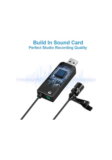 Leezsing Usb Mikrofonlu Klipsli Yaka Mikrofon - Pc/mac İçin Profesyonel Ses Kaydı Ve Canlı Yayın