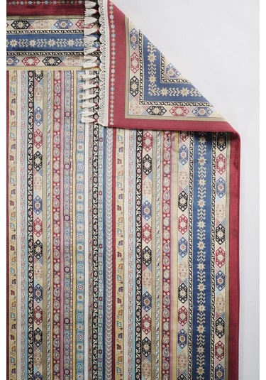 Apex Halı Bruj Bambu Viscon Halı 8741bu Bordo Renkli