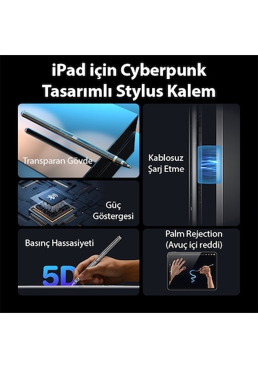 Dux Ducis SP-04 Kablosuz Şarjlı Stylus Pen Apple Uyumlu iPad Tablet Dokunma