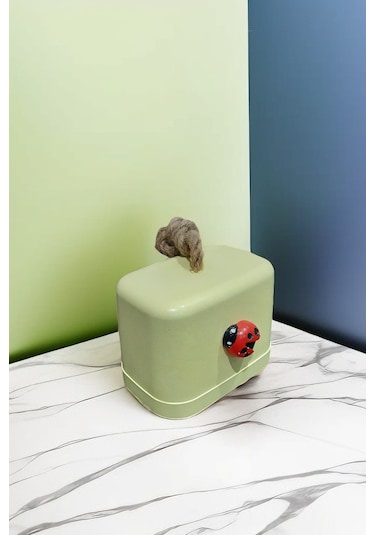 Beton Stoper Dekoratif Uğur Böcekli Beton Kapı Stoperi Kapı Önü Ağırlık Kapı Tamponu Sarı